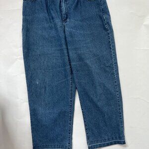 Vintage Alfred Dunner Sz 16W High-Rise Denim Jeans With Studded Details & Elasti